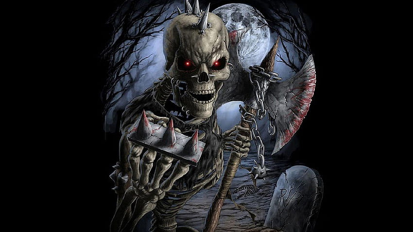 Gruseliges Skelett, beängstigend HD-Hintergrundbild