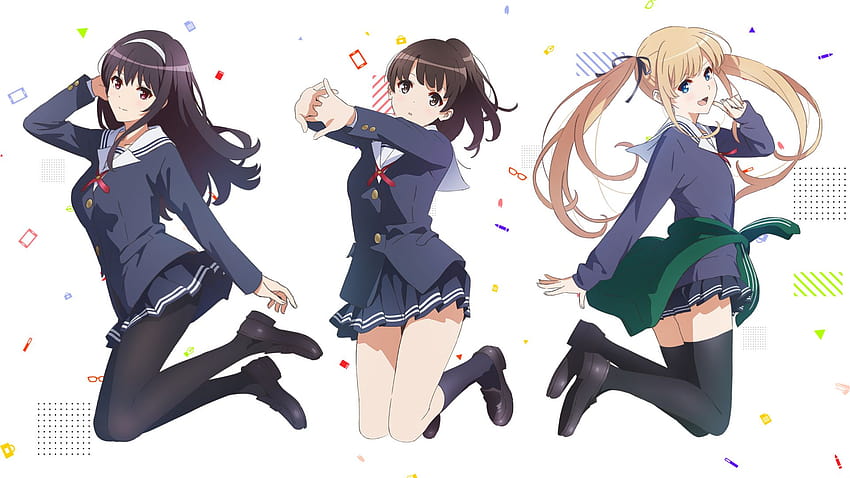 Eriri Spencer Sawamura, Megumi Kato, Utaha Kasumigaoka, นางเอกซายน์ไม่มี Sodatekata, Anime Girls, , พื้นหลัง, Lsluli วอลล์เปเปอร์ HD