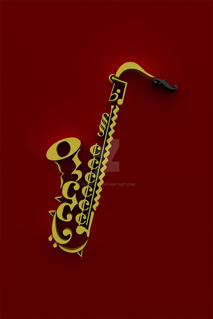 Saxophone Music Notation 3D by fashfish9 HD phone wallpaper
