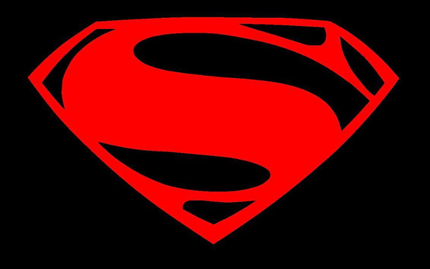 Man of Steel, logo superman hitam dan merah Wallpaper HD