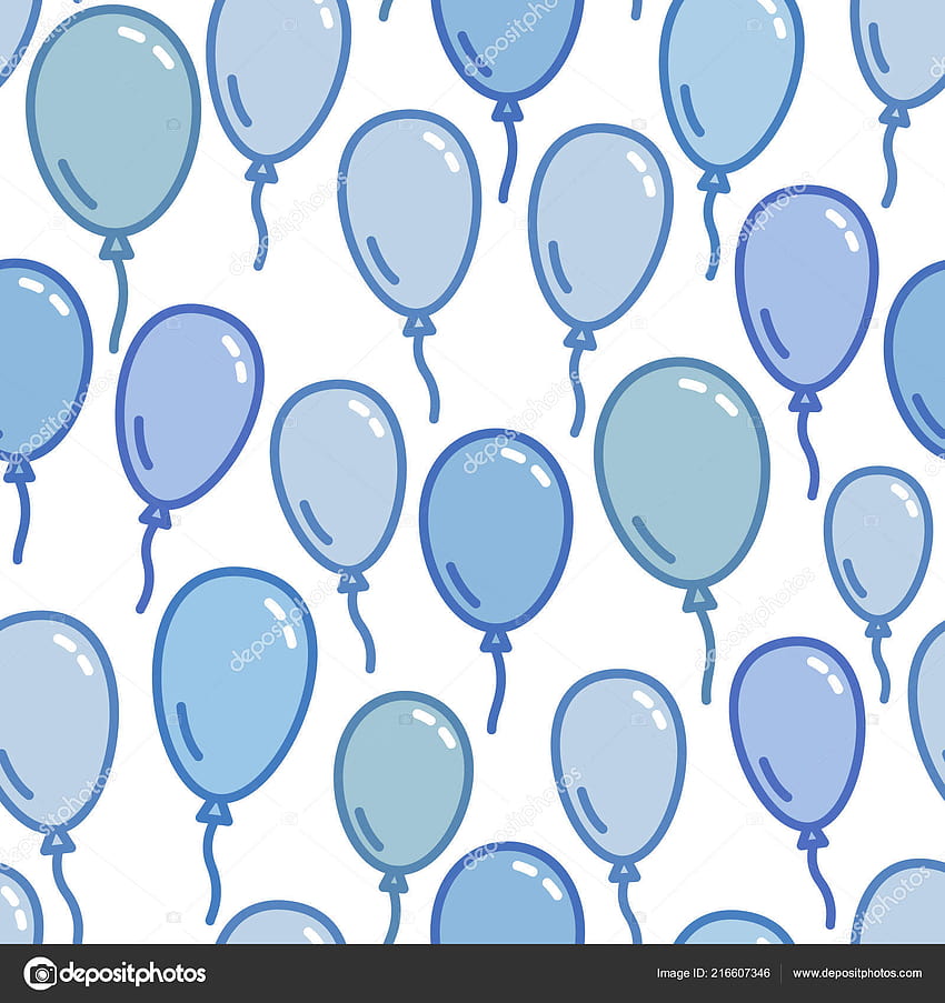 Seamless Pattern With Blue Balloons, Naive And Simple HD phone wallpaper
