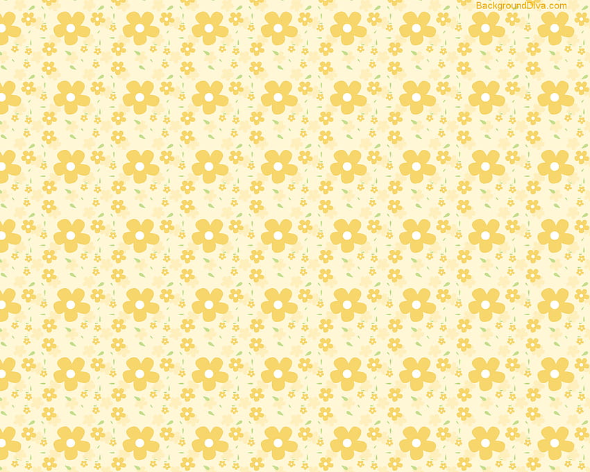 소녀스러운 패턴의 노란색 봄꽃 옅은, 귀여운 노란색 봄 HD 월페이퍼