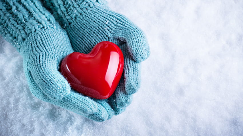 Akcyjna miłość, ręka, śnieg, serce, Stock, miłość serce Tapeta HD