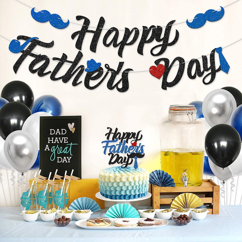 Babalar Günü Kutlu Olsun Parti Süslemeleri Seti, Babalar Günü Balonları Afişler Pasta Topper Seti, 2022 Büyüleyici Babalar Günü Kabini Malzemeleri, Papa'nın Partisi Dekoratif Zemin Malzemeleri: Ev ve Mutfak, mutlu babalar günü 2022 HD telefon duvar kağıdı