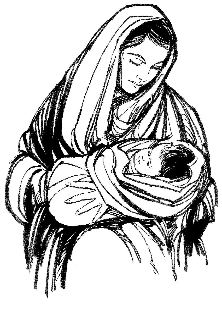 Pencil Sketch Of Baby With Mother  DesiPainterscom