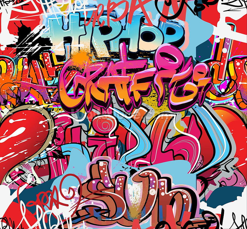Latar Belakang Grafiti Sederhana Mural Dinding Grafiti Hip Hop, latar belakang grafiti hip hop Wallpaper HD