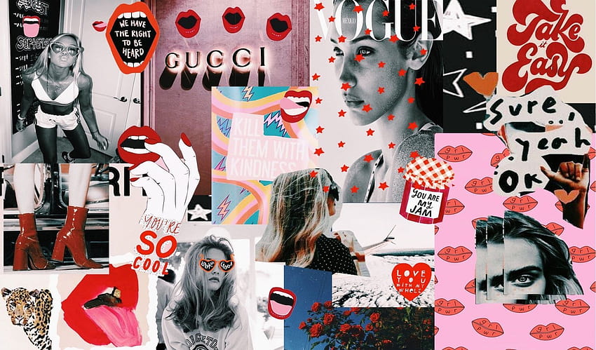Vsco Collage diposting oleh Christopher Thompson, laptop kolase pink estetika Wallpaper HD
