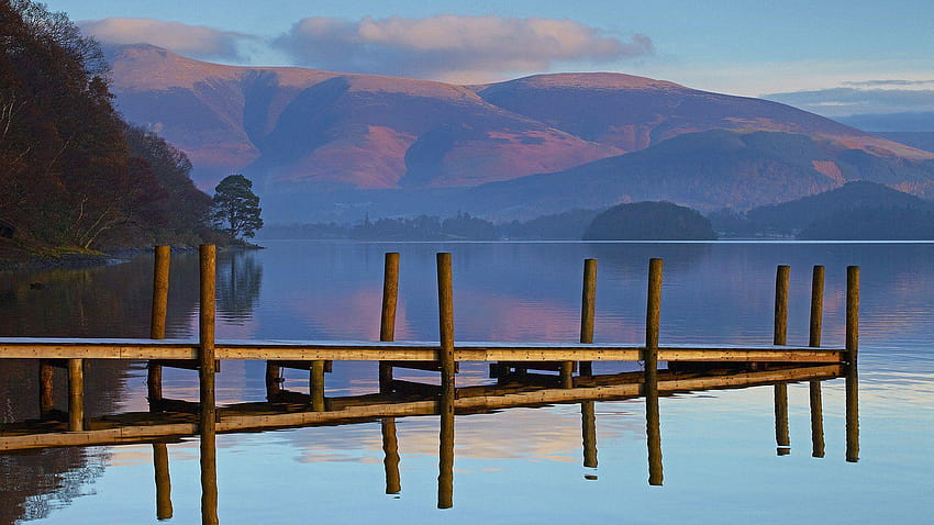 Brandelhow Jetty, Lake District National Park, Cumbria, Engl Full, национален парк HD тапет