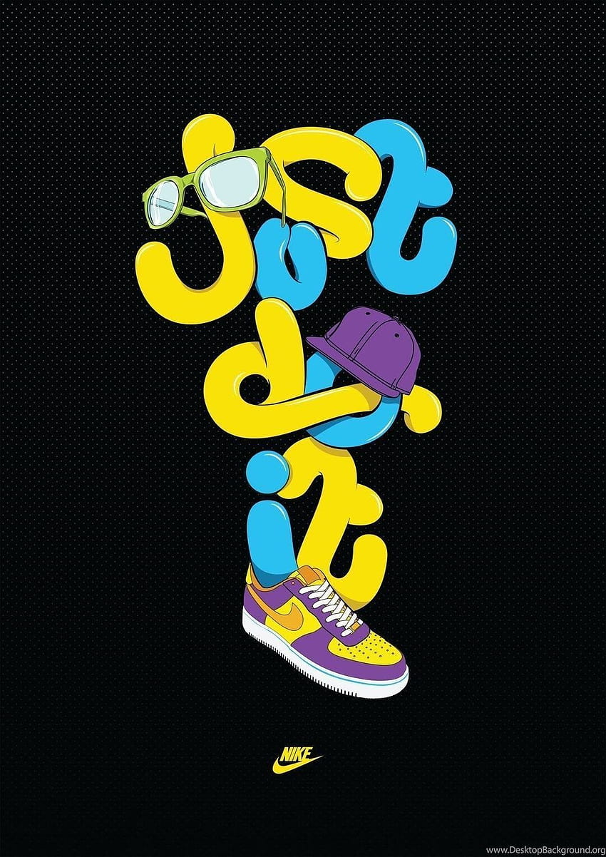 Kreskówkowe buty Nike, animowane trampki Tapeta na telefon HD