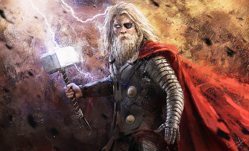The God of Thunder by Imad Awan., old king thor HD wallpaper