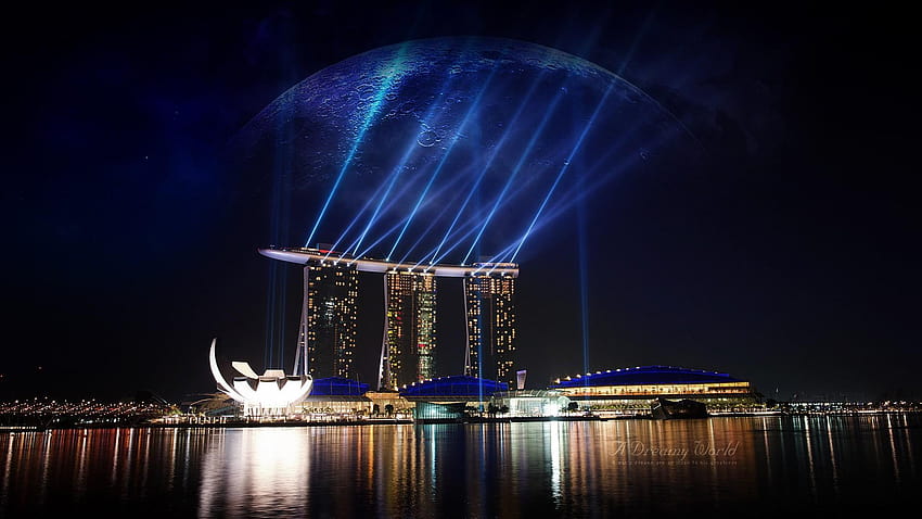 Marina Bay Sands Singapour, nuit de Marina Bay Sands Fond d'écran HD