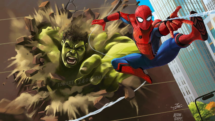 Hulk Vs Spiderman superhéroes, spiderman, hulk, hulk y spider man fondo de  pantalla | Pxfuel