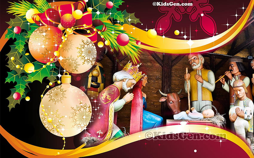Nettes Weihnachten für Kinder, Weihnachtsplane HD-Hintergrundbild
