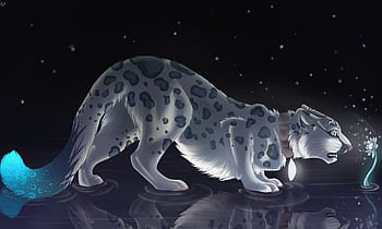 Anime snow leopard art wall decal | Zazzle