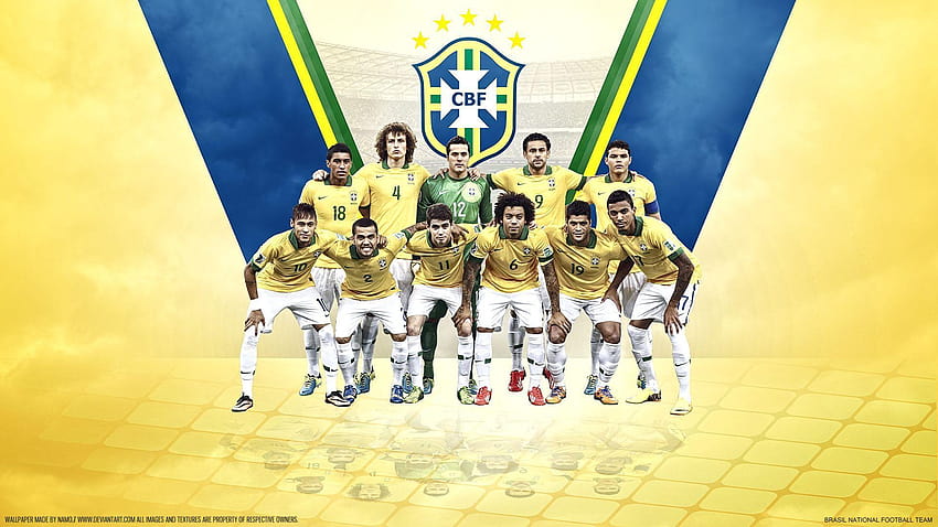 Brasil National Football Team By Namo,7 by ~445578gfx on deviantART, brazil football team background HD wallpaper