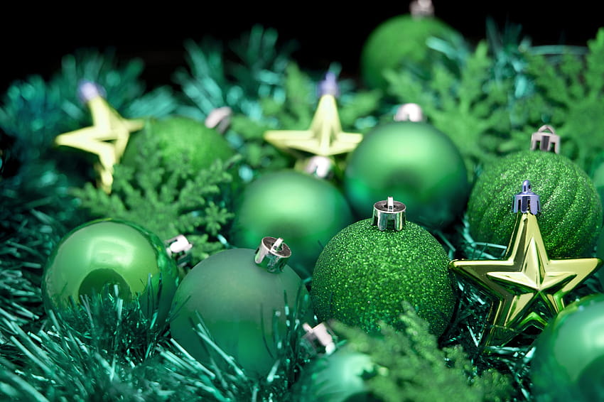 Green Christmas ornaments, green christmas tree HD wallpaper | Pxfuel