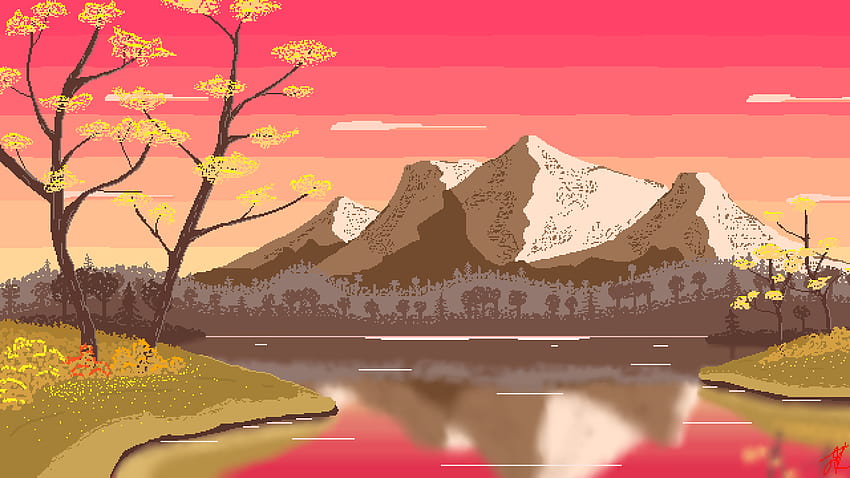 Fall Mountains Pixel Art Need Iphone S, aesthetic pixel landscape HD wallpaper