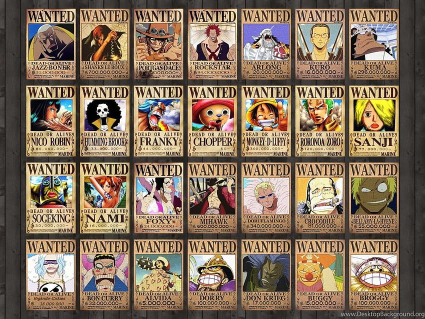 One Piece Wanted Poster Anime-Hintergründe HD-Hintergrundbild