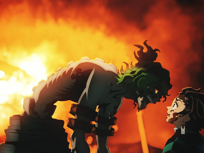 Demon Slayer's Entertainment District Arc wurde von einem echten Gyutaro-Dämonentöter übernommen HD-Hintergrundbild