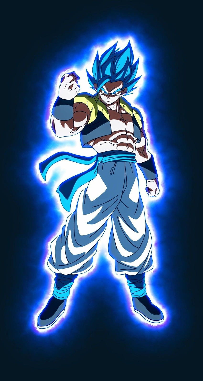 Neon Gogeta, anime, black, dragon ball, HD phone wallpaper