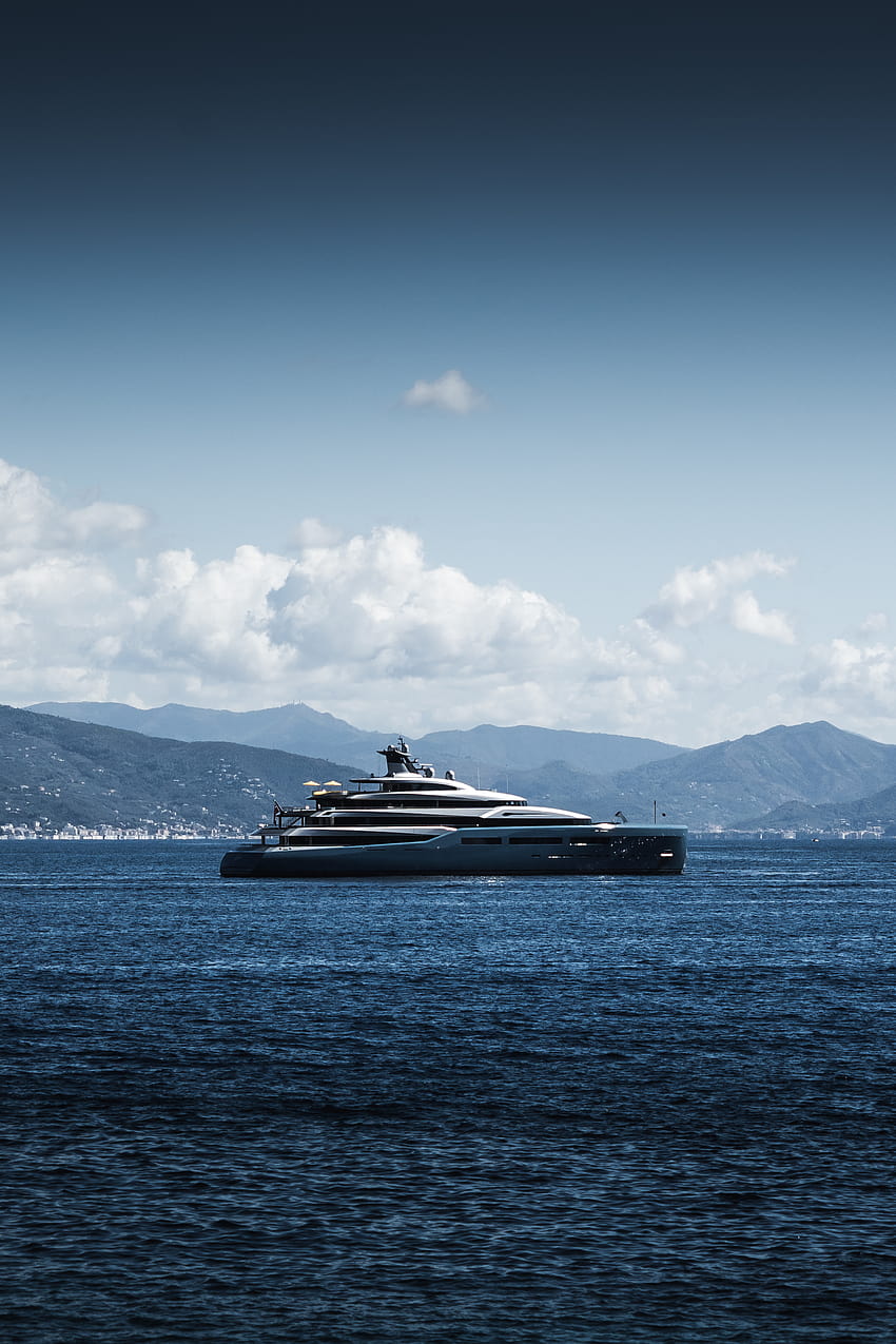 Moderne Luxusyacht Aviva Segeln rund um Portofino Stock, Megayacht HD-Handy-Hintergrundbild