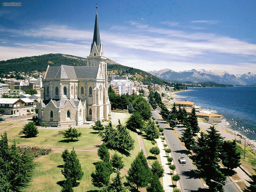 Tempat terkenal: Danau Nahuel Huapi Dan Katedral Bariloche Argentina, san carlos de bariloche Wallpaper HD