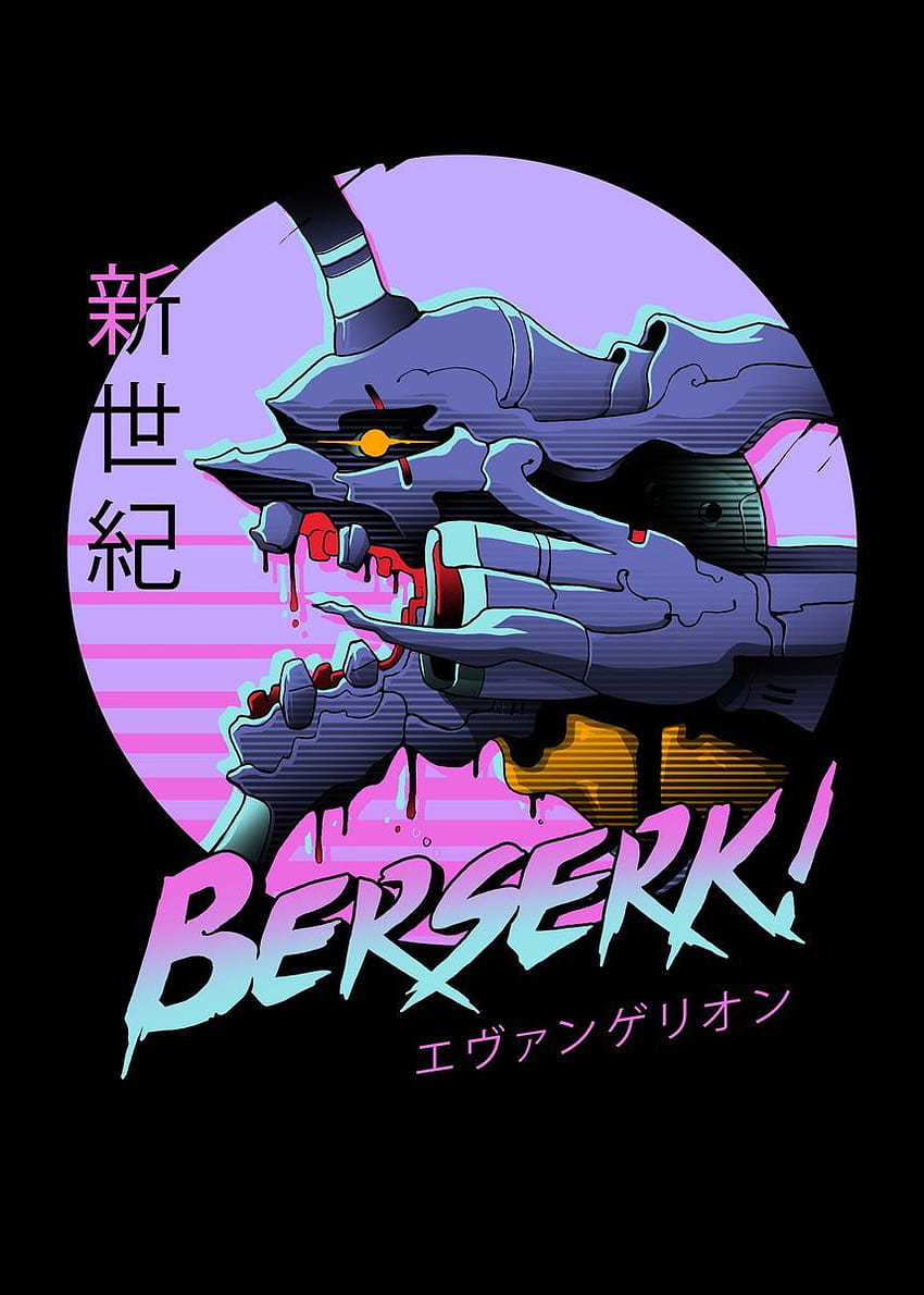 Metalowy plakat Berserk, pop-art anime Tapeta na telefon HD