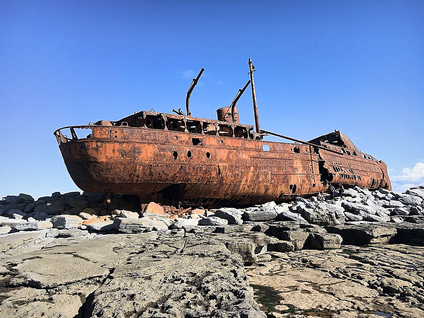 3097050 boat, rocks, rust, rusty, ship, shipwreck, wreck HD wallpaper