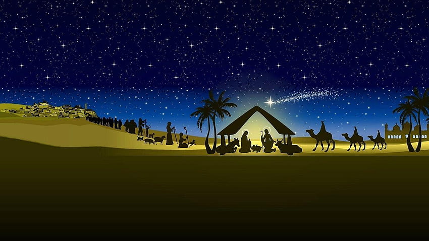 1366x768 Religión, cristiano, Navidad, Noche de Belén, El nacimiento de Jesús fondo de pantalla