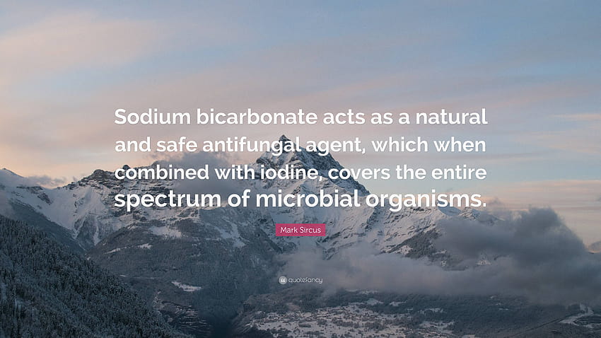 Citação de Mark Sircus: “O bicarbonato de sódio atua como um agente antifúngico natural e seguro, que quando combinado com o iodo, cobre todo o aspecto...” papel de parede HD