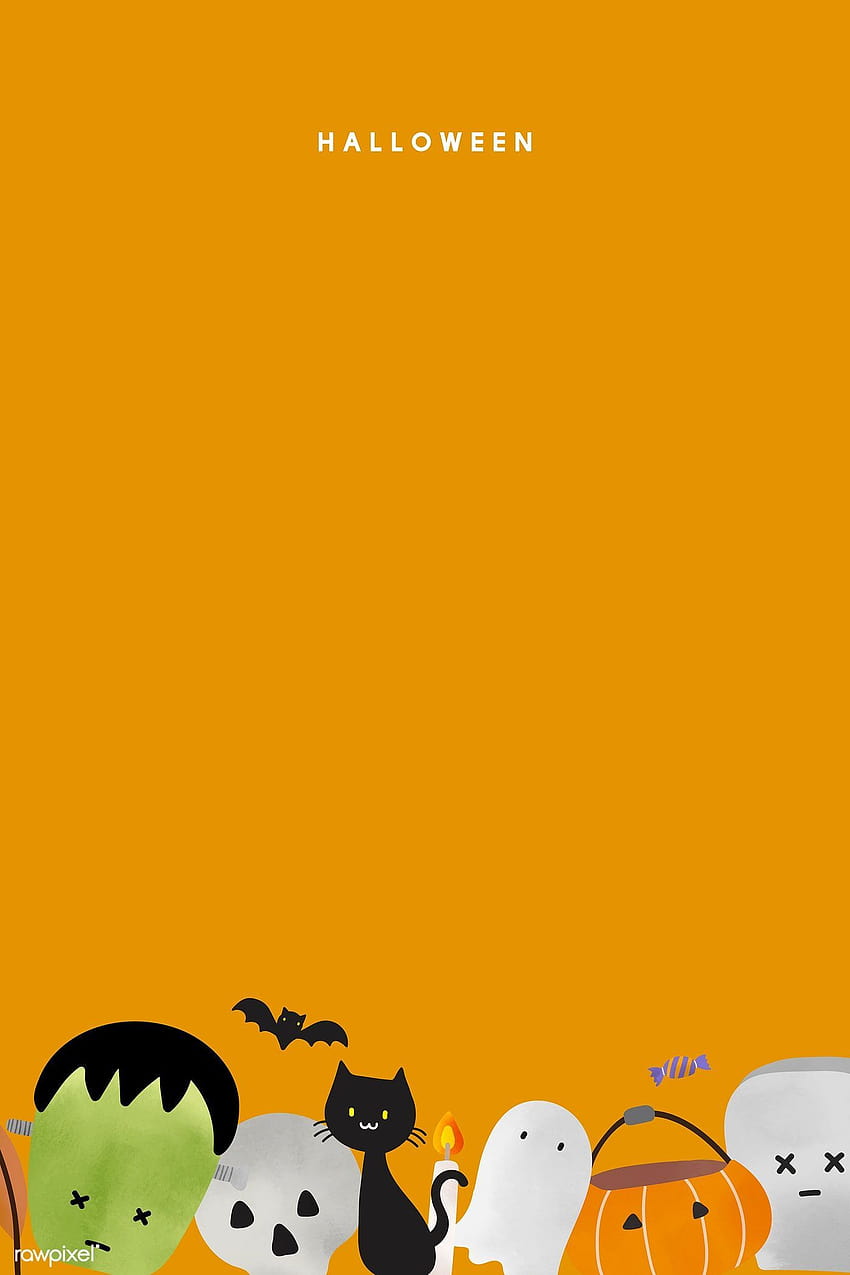 premium vector of Cute Halloween backgrounds vector template, cute halloween decorations HD phone wallpaper