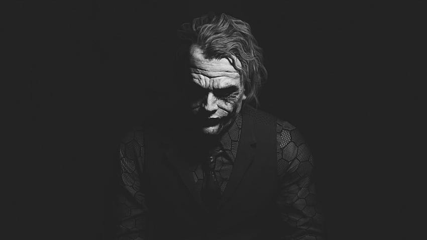 1366x768 Heath Ledger, Joker, Monokrom, Batman, laptop joker Wallpaper HD
