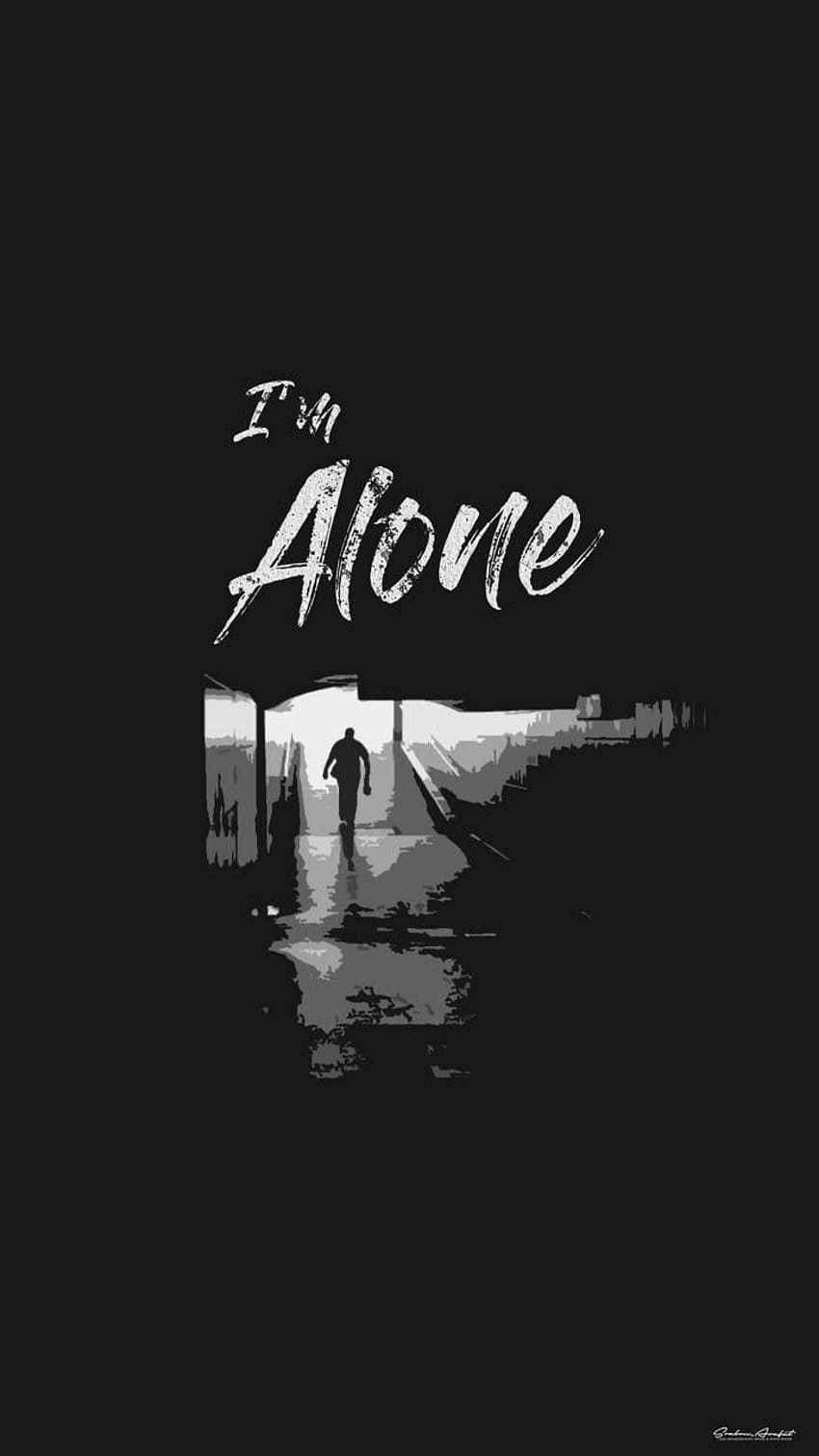Alone by SrabonArafat, alone text HD phone wallpaper
