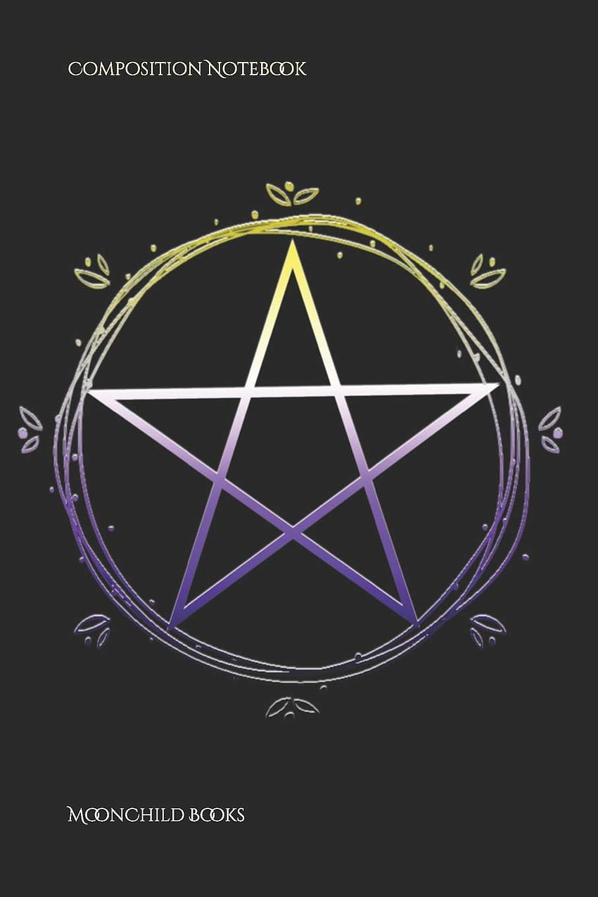 Composition Notebook: Nonbinary Pentagram Wiccan Pagan NB Enby Pride Flag Floral Boho Yellow White Gray Purple Pentacle Journal: Books, MoonChild: 9781706550013: Books, non binary flag HD phone wallpaper
