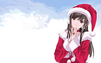 Santa Cute Anime Girl Reindeer Christmas Wallpaper iPhone Phone 4K #4140e