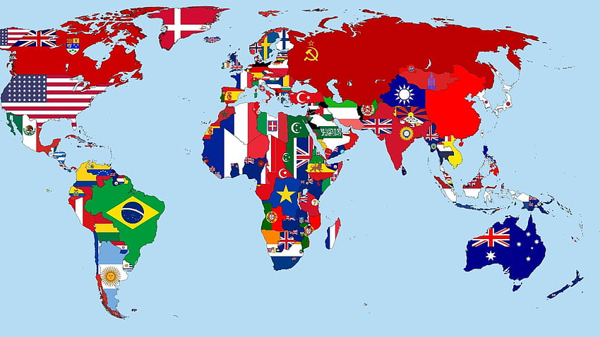 year, 1930, flags, map, countries, the world with, flags of the world HD wallpaper
