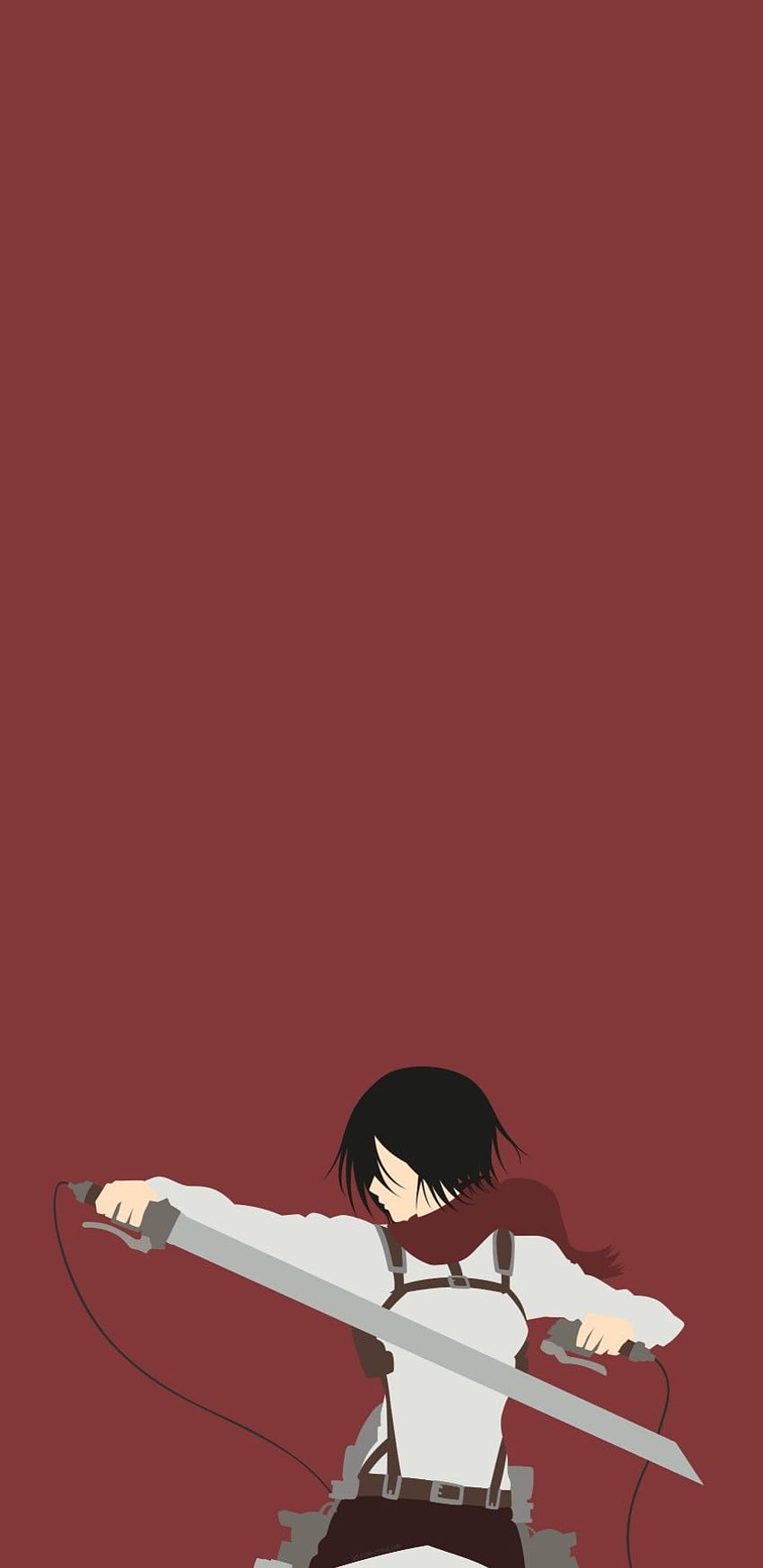 Mikasa Ackerman Minimalista, móvil mikasa fondo de pantalla del teléfono