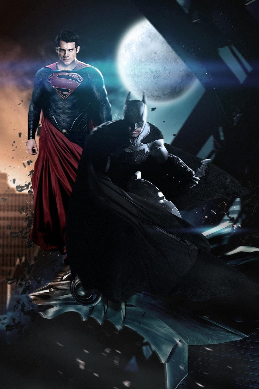 Batman Superman Logo Wallpaper 4K