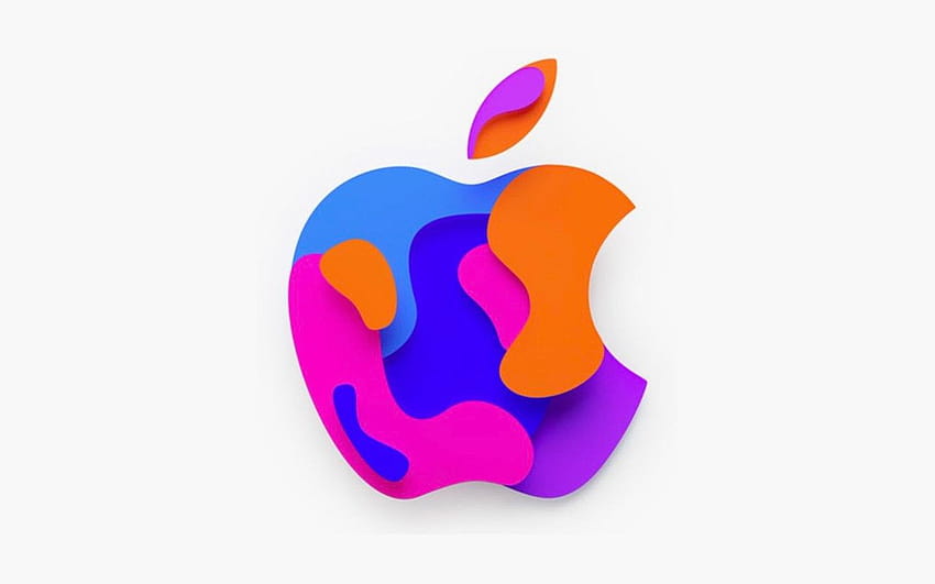 Schauen Sie sich diese benutzerdefinierten Logos an, die Apple für seine Veranstaltung am 30. Oktober erstellt hat, das bunte Logo der Apple-Firma HD-Hintergrundbild