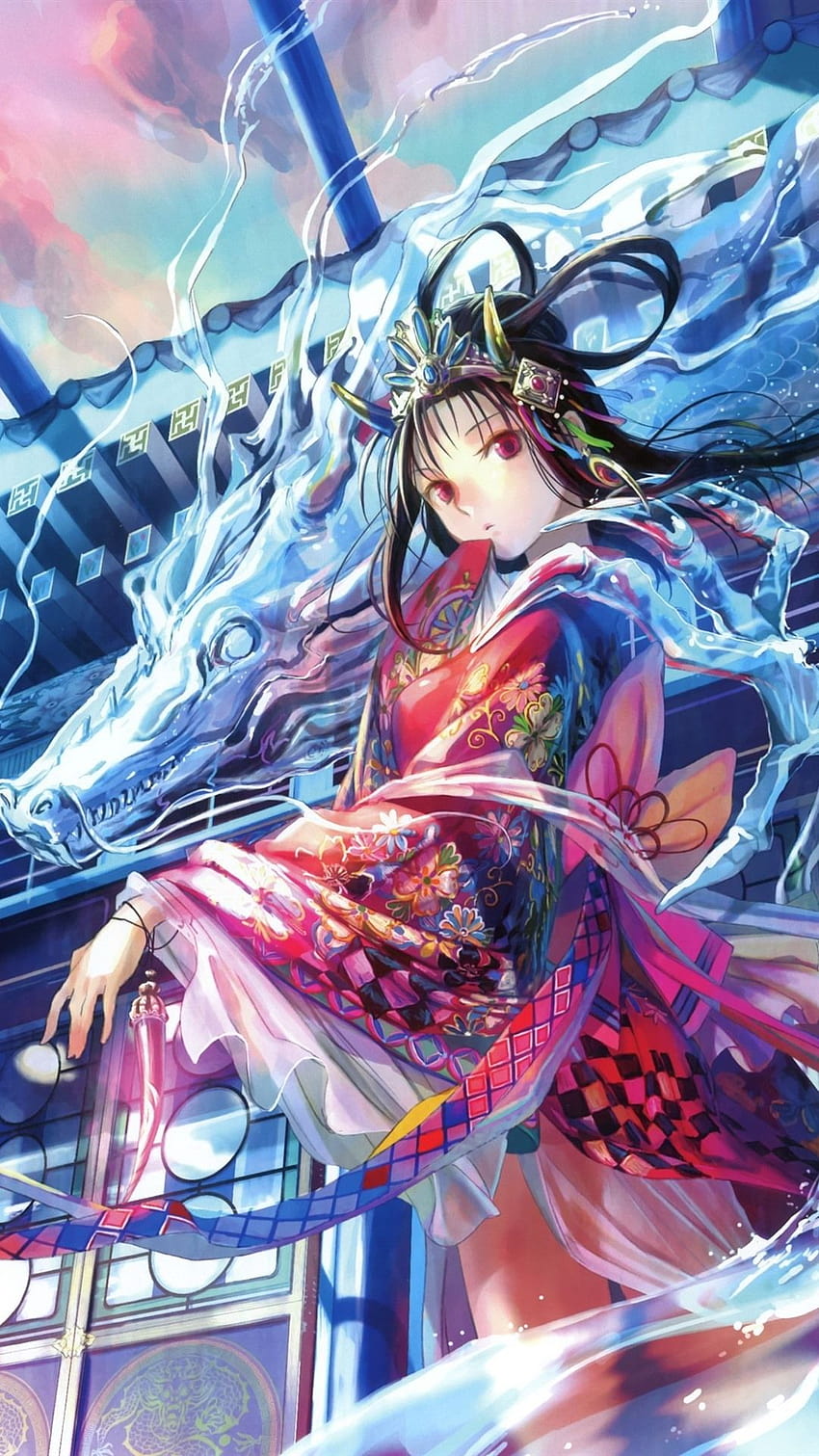 Iphone Beautiful Japanese Anime Girl, Dragon, anime girl dragon HD phone  wallpaper | Pxfuel