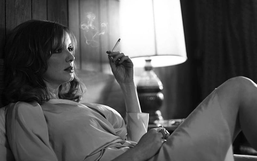 On Christina Hendricks and quitting smoking, black and white smoking girl HD wallpaper