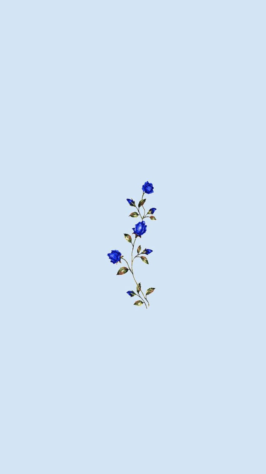 Simple Blue Flower, blue aesthetic flowers HD phone wallpaper