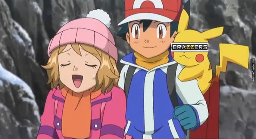 AmourShipping Brazzers Edición 2, Pokémon Ash y Serena fondo de pantalla