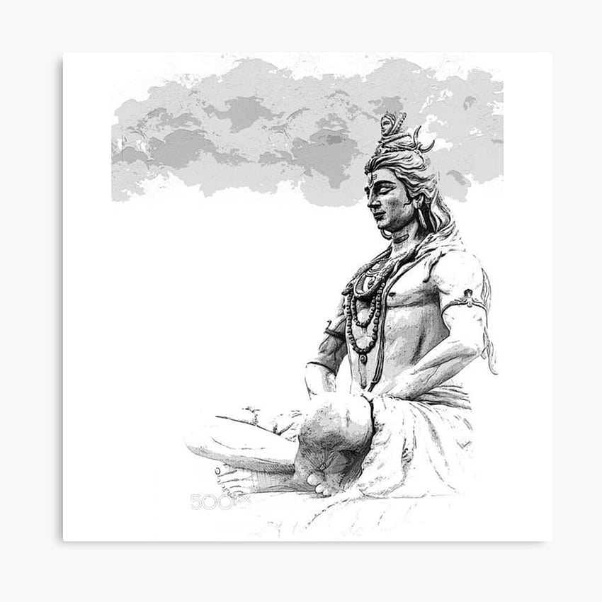 Lord Shiva monochrome sketch