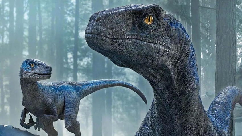 New Jurassic World: Dominion-Poster mit Blue und ihrer entzückenden Jurassic World Dominion 2022 HD-Hintergrundbild