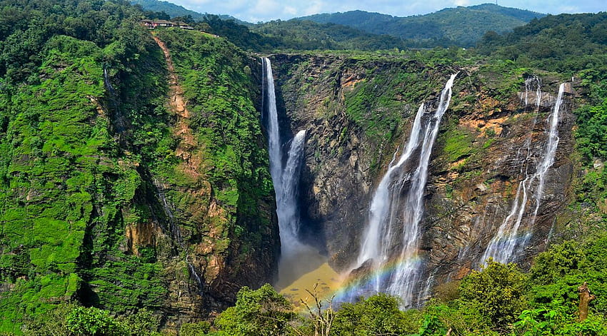 12 Air Terjun Besar di Karnataka yang Akan Membuat Anda Kagum akan Alam, air terjun joging Wallpaper HD