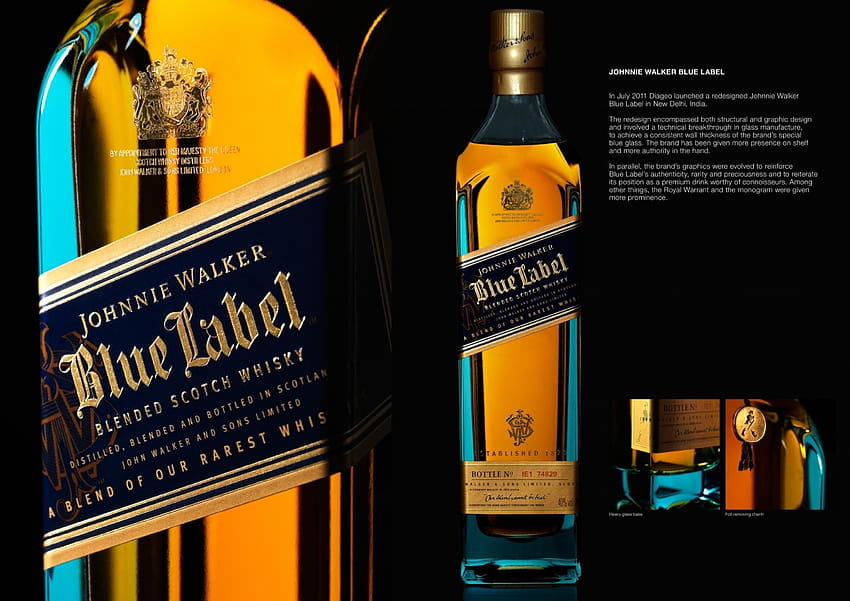 Whisky Johnnie Walker Blue Label, etichetta Sfondo HD