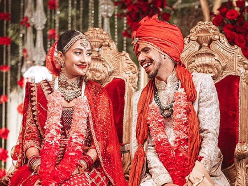 Yuzvendra Chahal ties the knot with fiancée Dhanashree Verma in a traditional ceremony; See Pics HD wallpaper