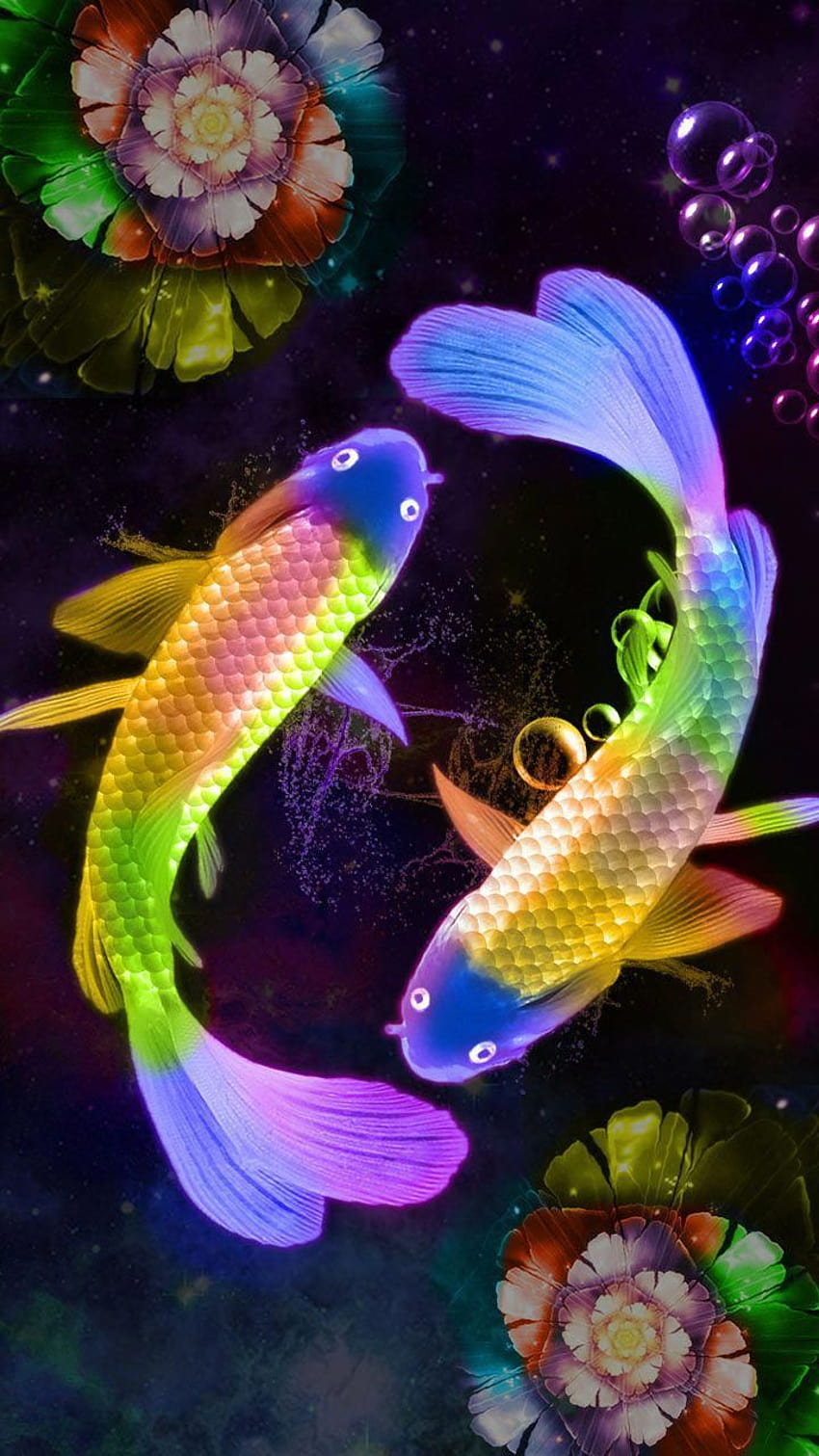 Koi-Fisch 3D, Avatar-Fisch HD-Handy-Hintergrundbild
