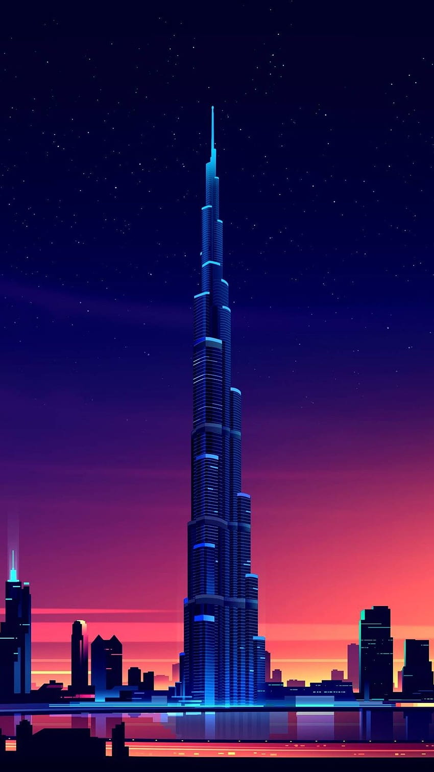 1080x1920 Dubai Burj Khalifa Minimalist Iphone 76s6 Plus Pixel Xl